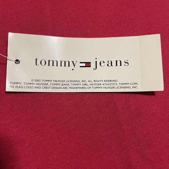 Vintage Tommy Jeans Crest Lion Shirt Red Boat Neck Large NWT RARE Y2K Deadstock - Picture 7 of 8